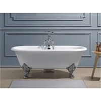 69" Freestanding Luxury Bathtub Cast Iron Double Ended Enamel Claw Paw Feet Tub Multi-Color Custom Built sw1022 1