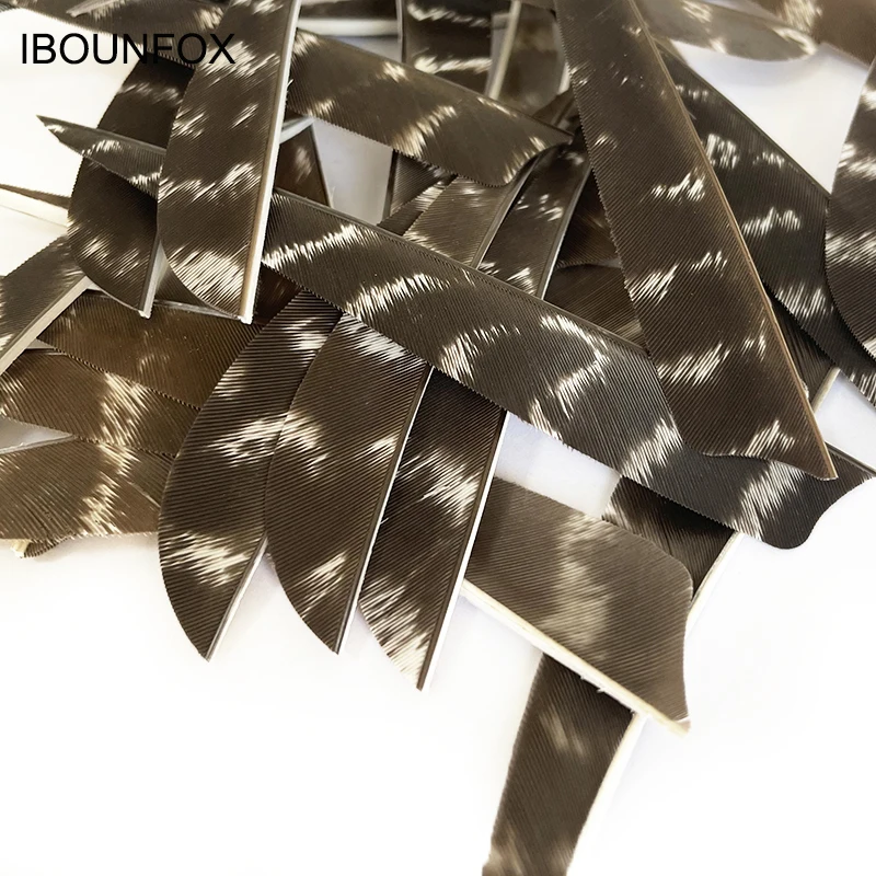 50 Pcs IBOUNFOX Natural Feathers for Wooden Carbon Arrow 3/4/5 Inch Turkey Archery Feathers Fletching Right Wings 3
