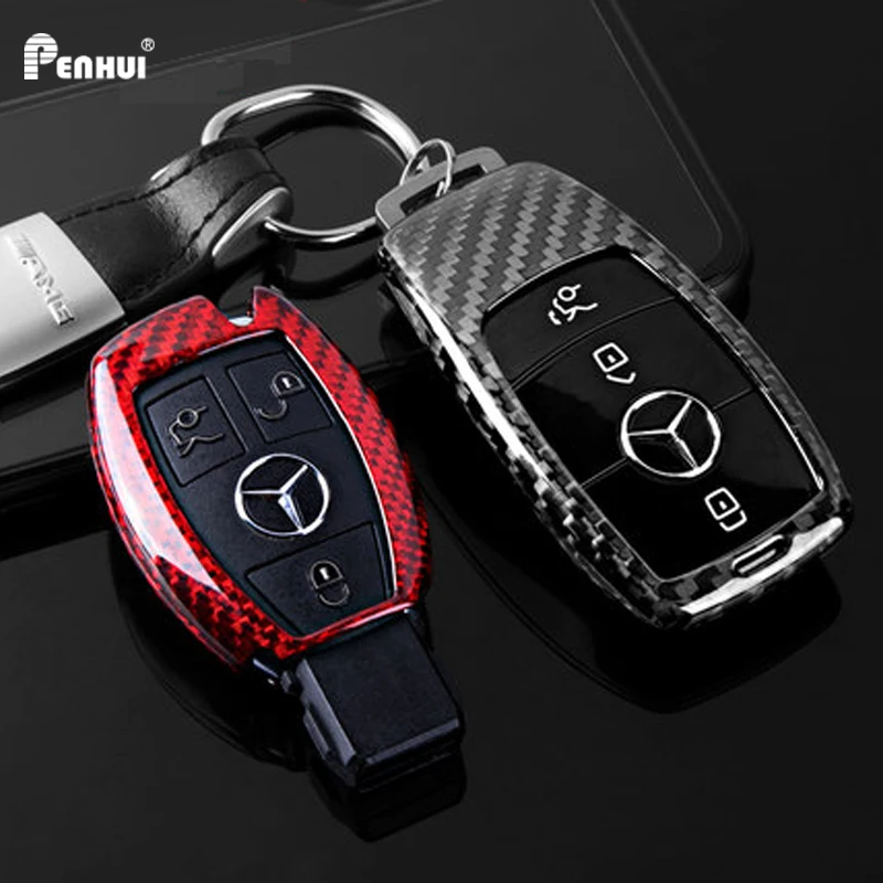 

Carbon Fiber Car Key Case Cover for Mercedes Benz A B C E GL S GLA GLK CLS Class AMG W204 W205 W212 W463 W176 Key Shell Holder