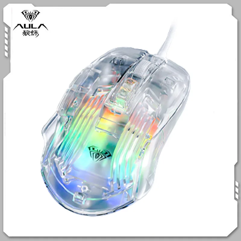 

Wolf Spider S80 Transparent Wired Mouse Laptop Desktop Computer Game Esports Mechanical Office Special Girl Likes