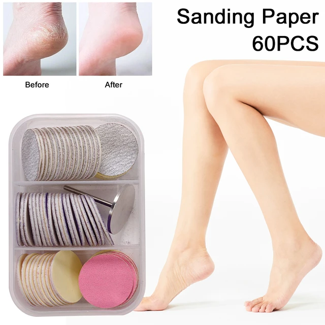 60Pcs Sanding Disc Sandpaper Electric Foot Care Pedicure Dead Skin Remover  Tool