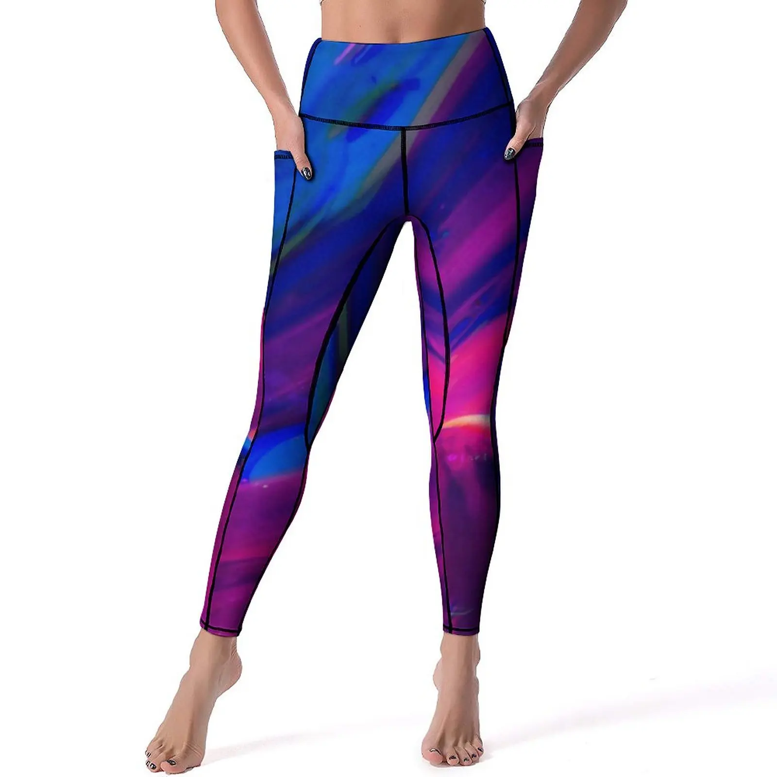 

Abstract Neon Paint Leggings Splatter Art Print Work Out Yoga Pants Push Up Funny Leggins Design Sport Legging Birthday Gift