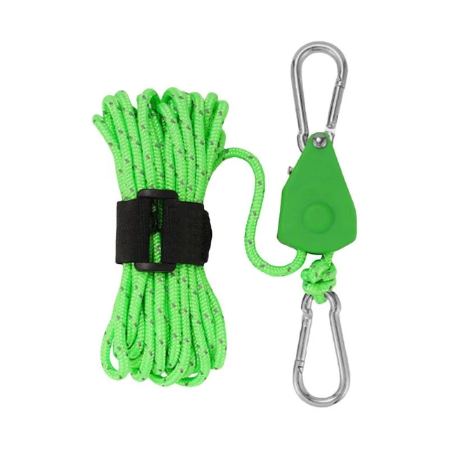 Tent Guy Ropes With Pulley Camping Pulley Rope Reusable Tent Tie Downs Rope  Hanger Tent Guide Rope With Adjuster For Camping - AliExpress