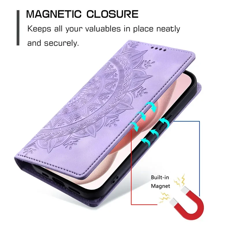 Premium Magnetic Leather Phone Case with Card Slot and Wallet Cover