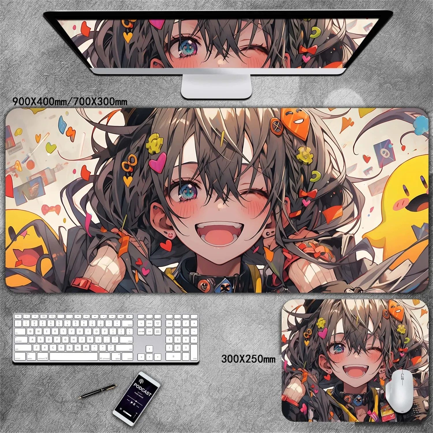 Grande Gaming Mouse Pad para Gamer Acessórios de Computador Mouse Pad Office Pads pc Extended Carpet Desk Mat Anime Girls Wallpaper - Imagem 5