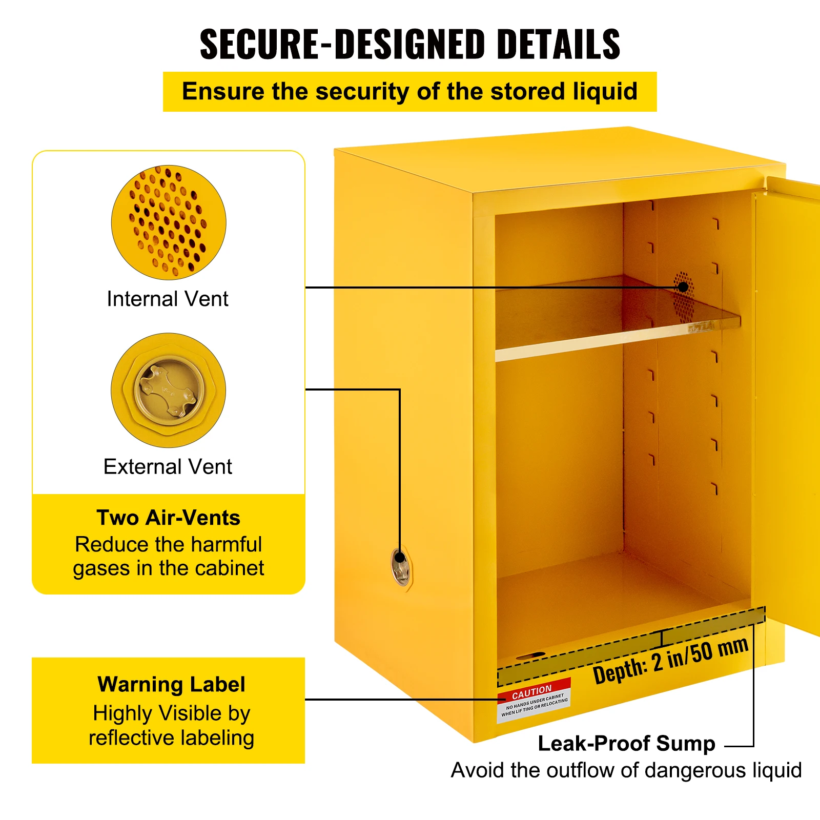 Cold Rolled Steel Flammable Liquid Storage Cabinet