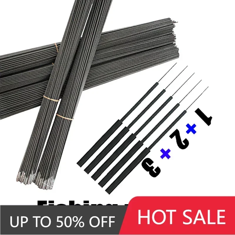 4.1mm-6.4mm 5 pieces Fishing rod tip Spare 1,2,3 sections stream fishing rod full Short size hollow carbon Accessories sturdy