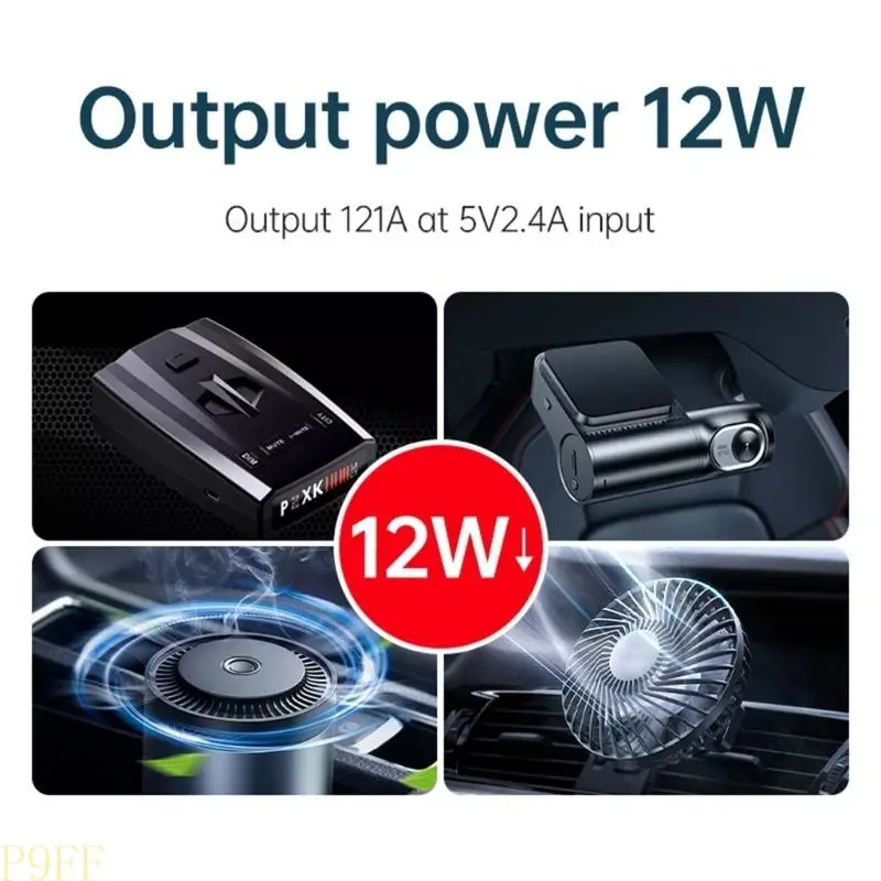 CS1W USB 5V 2.4A 12V 1A 자동차 담배 라이터 소켓 여성 스텝 업 케이블 인버터 변환기 라이터 운전 레코더