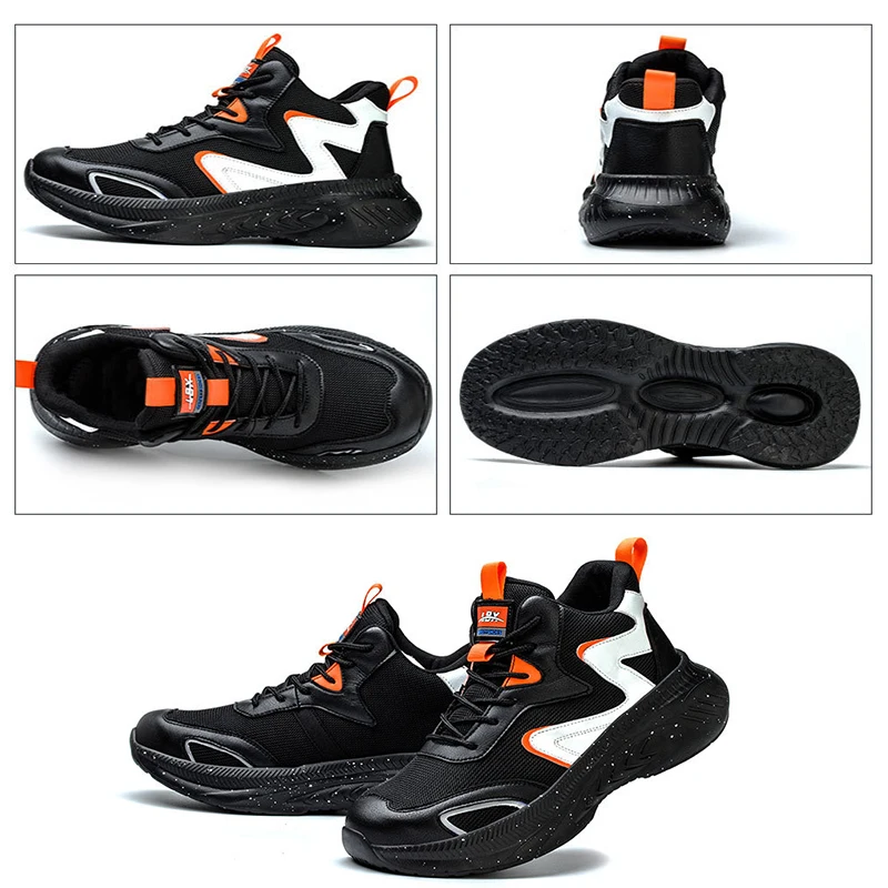 Waliantile New Men Work Safety Boots For Puncture Proof industrial Working Shoes Anti-smashing Steel Toe Indestructible Sneakers
