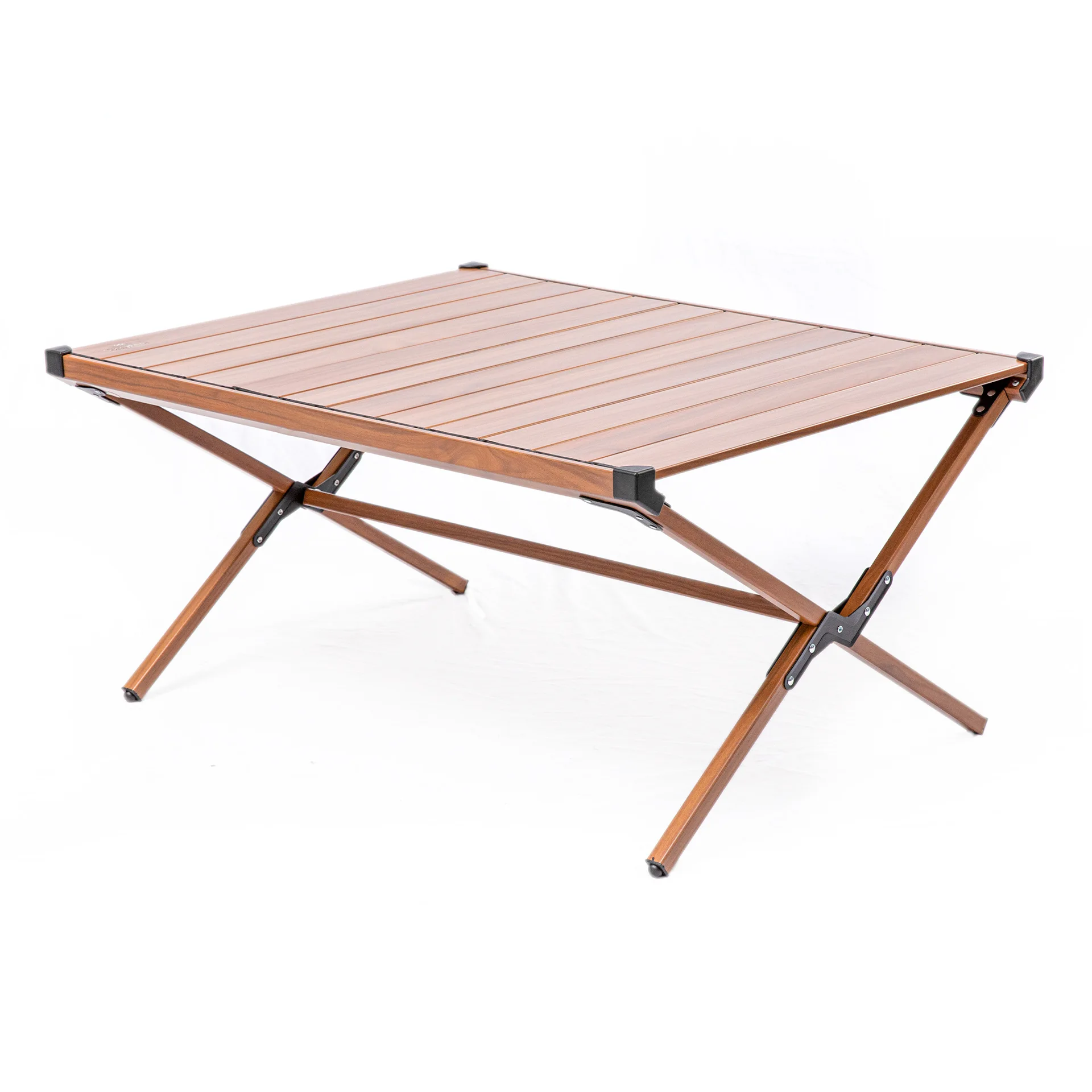 

Outdoor Camp Aluminum Alloy Camping Egg Roll Table Folding Table and Chair Camping Wood Grain Table