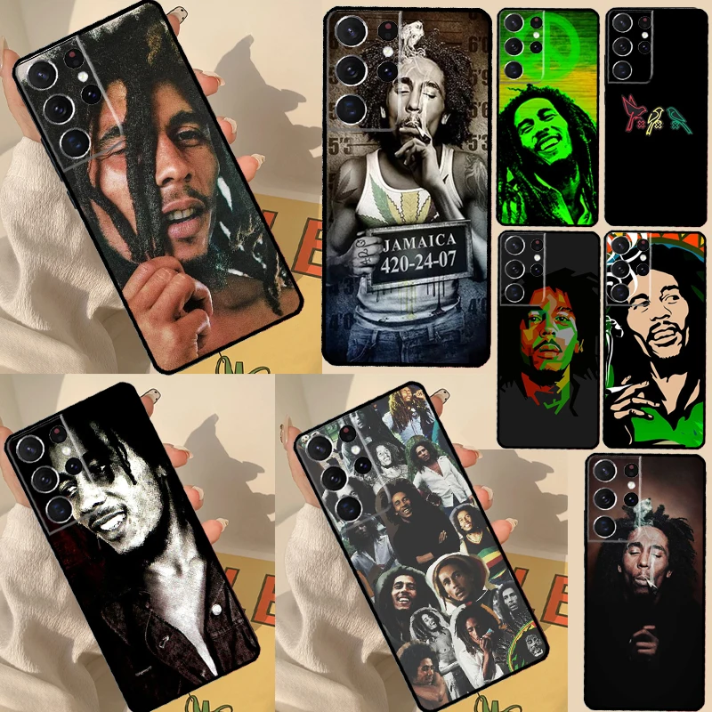 Singer Bob Marley Back Case Per Samsung Galaxy S23 S21 Ultra S20 Fe S9 S10 S22 Plus Note 10 Plus S22 Ultra Coque
