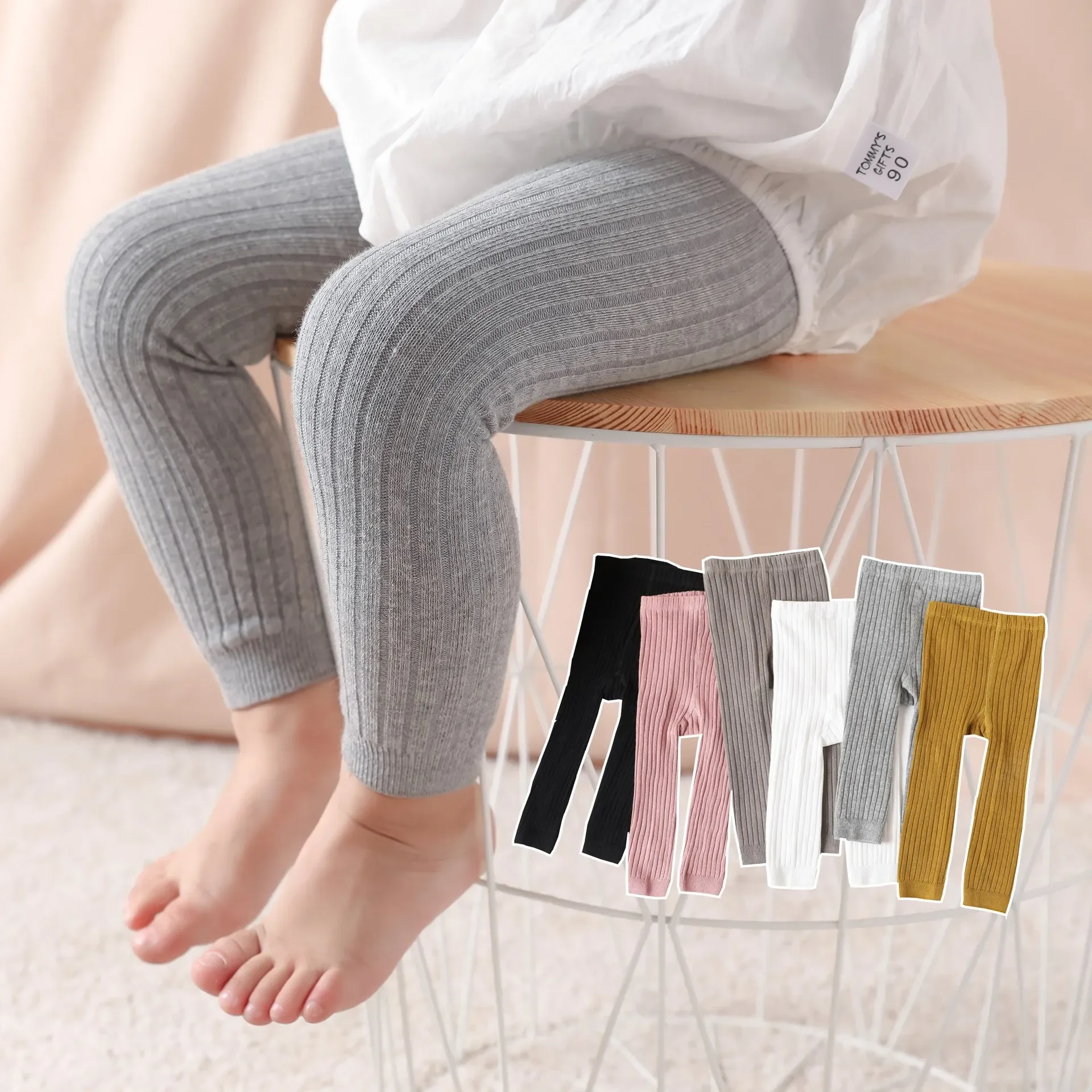 

Baby PP Pants Spring Autumn Girls Vertical Strip Nine-point Boxer Pant Children's Leggings Newborn Girls Elasticity Soft Tights