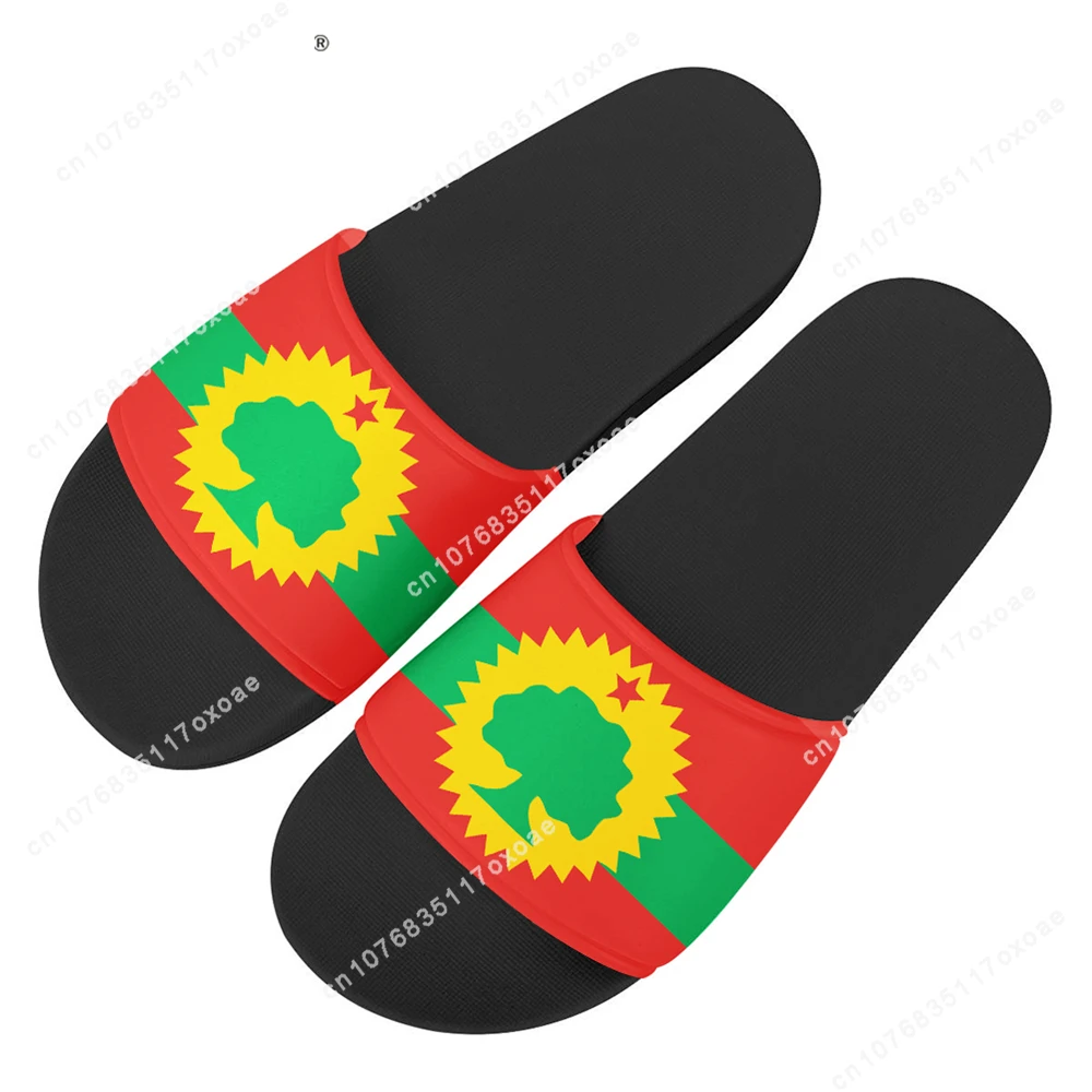 Doginthehole Funny Flag Of The Oromo People Oromoo Print Couple Home Slippers Summer Beach Flip Flop House Indoor Slides Unisex