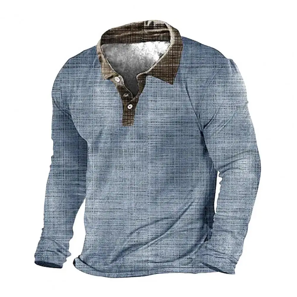

Pullover Shirt Handsome Men Shirt Buttons Neckline Classic Men Slim Fit Formal Work Pullover Shirt Top Daily Clothing