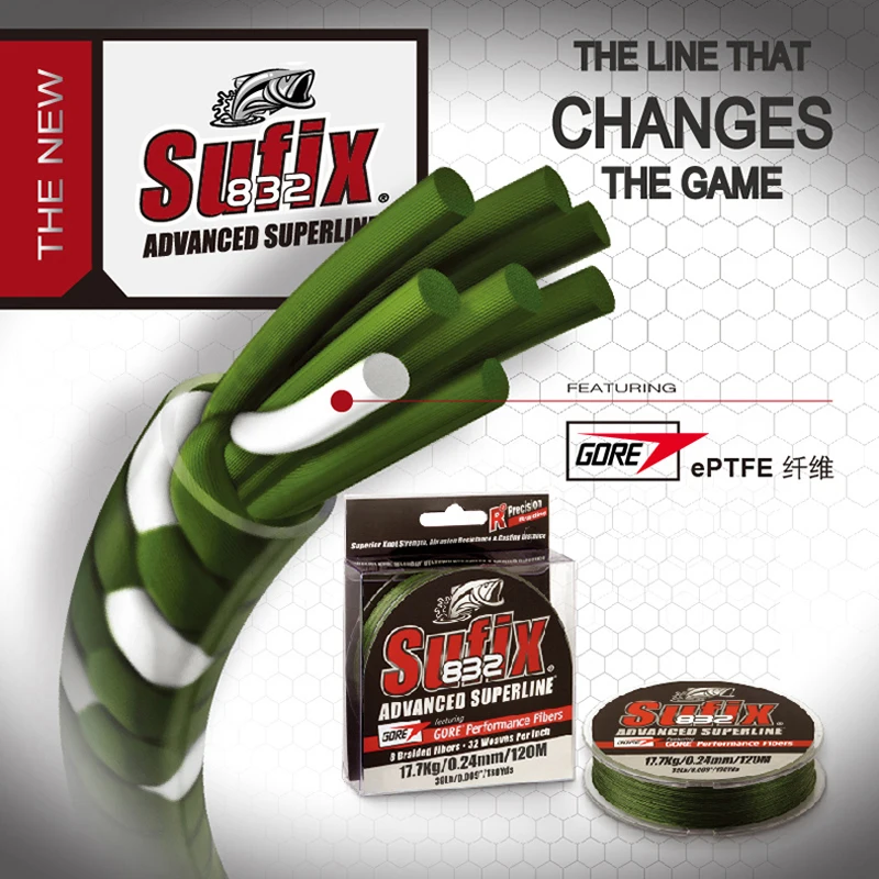 Sufix 832 Braided Fishing Line 120M/250M Super Strong Multifilament Fishing Line Carp Fishing pesca 13-86LB