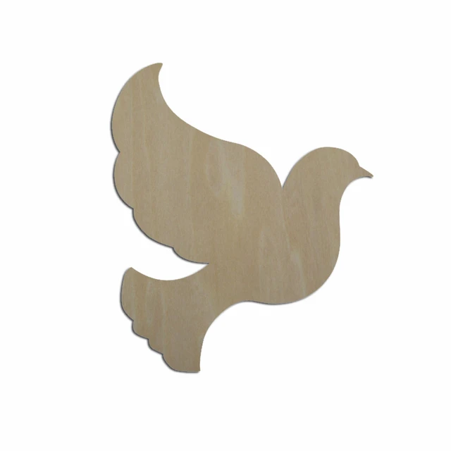 10x Wooden Simple Dove Flying Plain Craft Shapes 3mm Plywood Peace an Love  Bird 