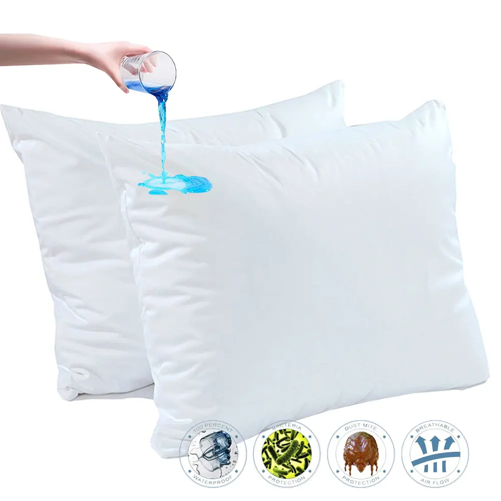 Lfh 50x70cm Waterproof Zippered Pillow Protector Bed Bug Proof Pillow