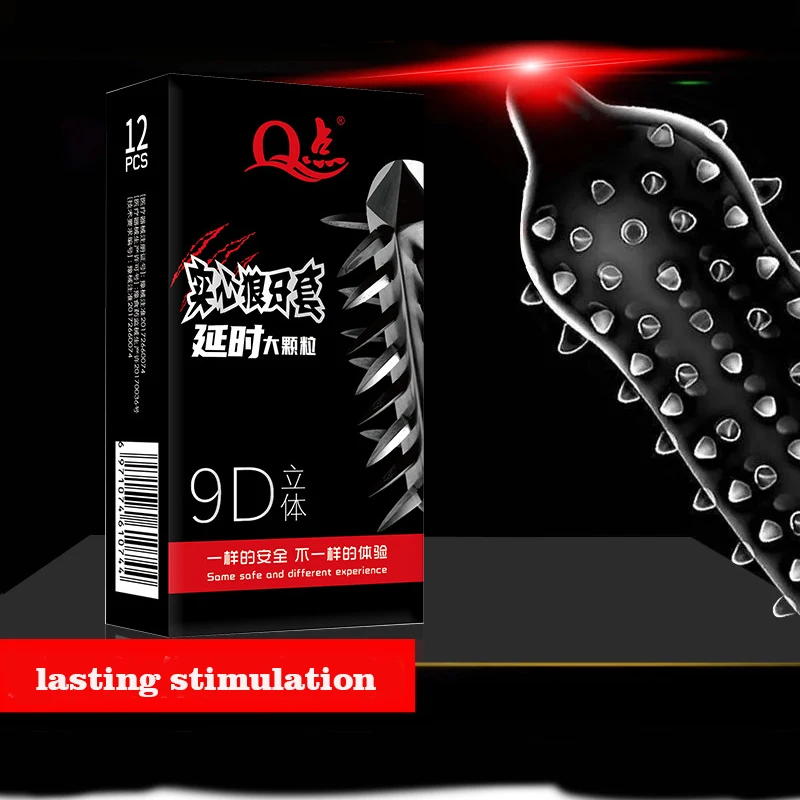 Large Dots Condoms with spikes for men delay ejaculation Pleasure textured Condoms Vagina Stimulation penis sleeve Contraceptive