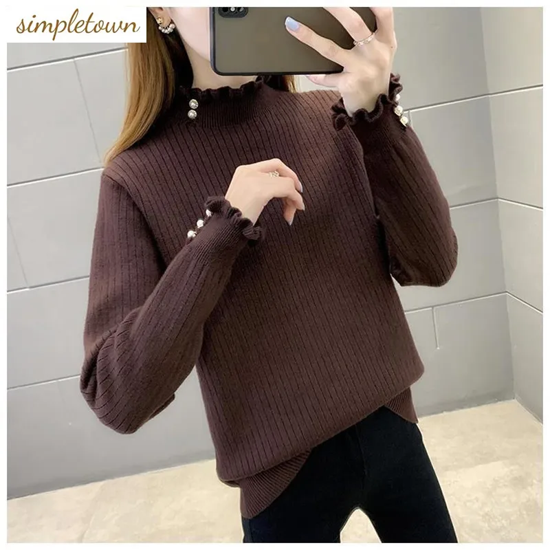 

2024 Autumn/Winter Thick and Warm Sweater for Women's Half High Neck Fashion Knitted Versatile Sweater Trend