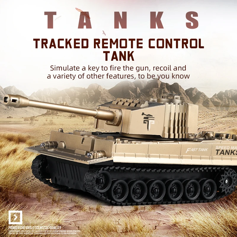 Robot Tank RC 7CH Camouflage - Véhicule Télécommandé Militaire