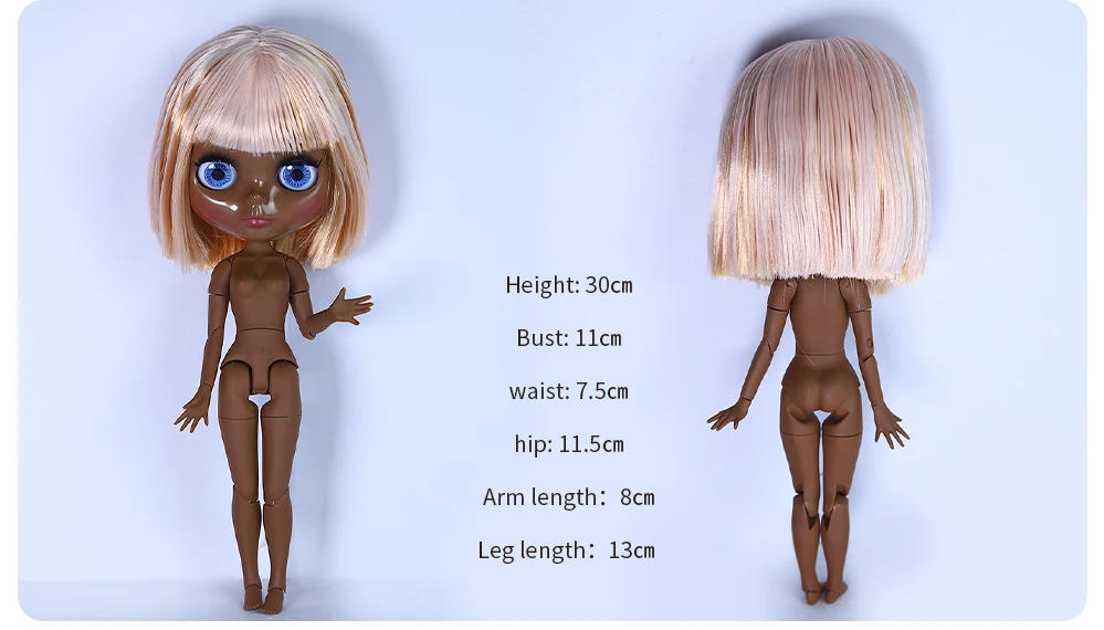 Nevaeh – Premium Custom Neo Blythe Doll with Multi-Color Hair, Black Skin & Shiny Cute Face 3