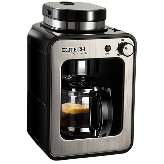 Cafetera de goteo espresso portátil con filtro de molinillo, cafetera  americana de capuchino, 5-8 tazas, granos automáticos molidos, 1,2 L -  AliExpress