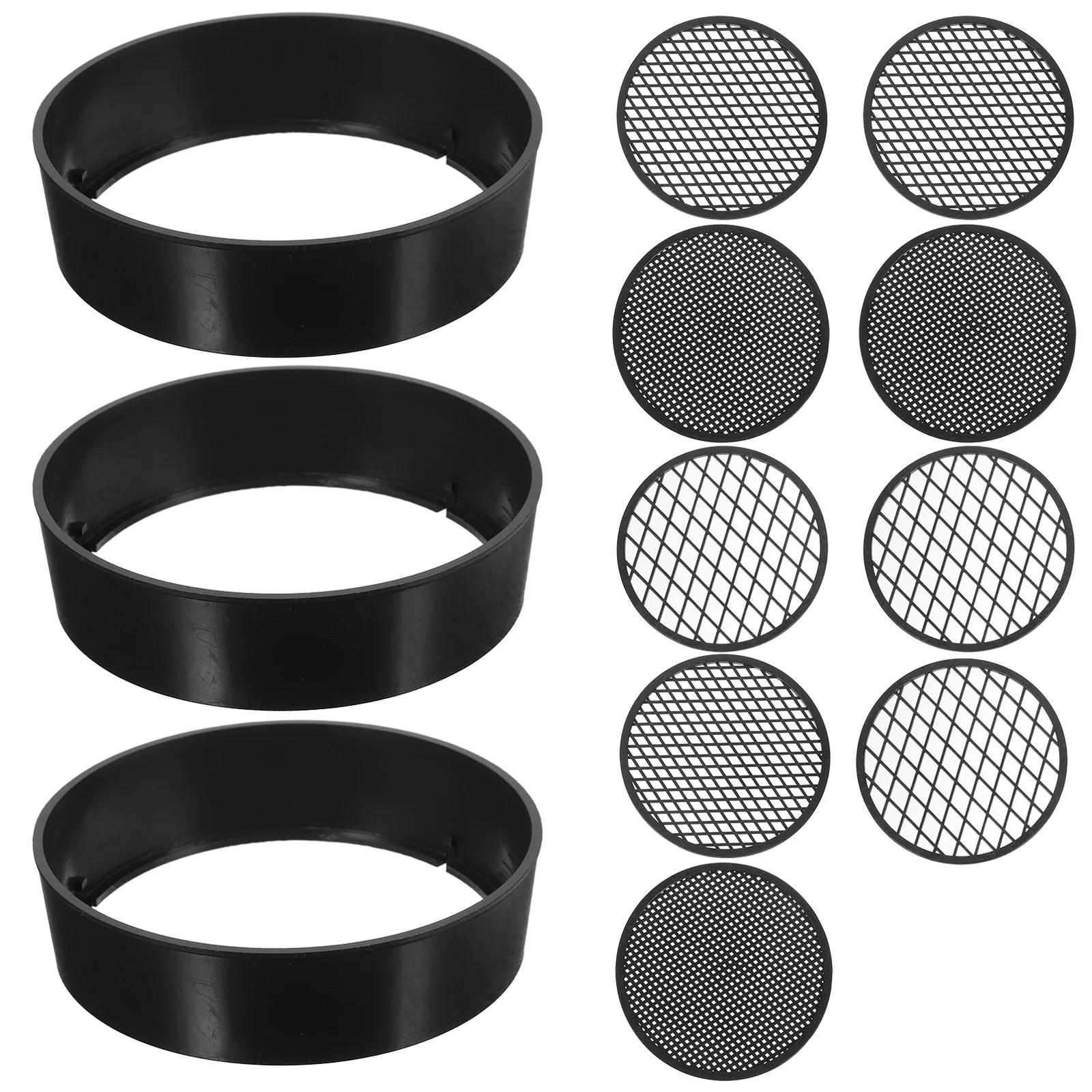 3 Sets Soil Sieve Earth Sand Sieves Toys Sifter Plastic Planting Filter Sifting Pan Gardening Tool Grid 3