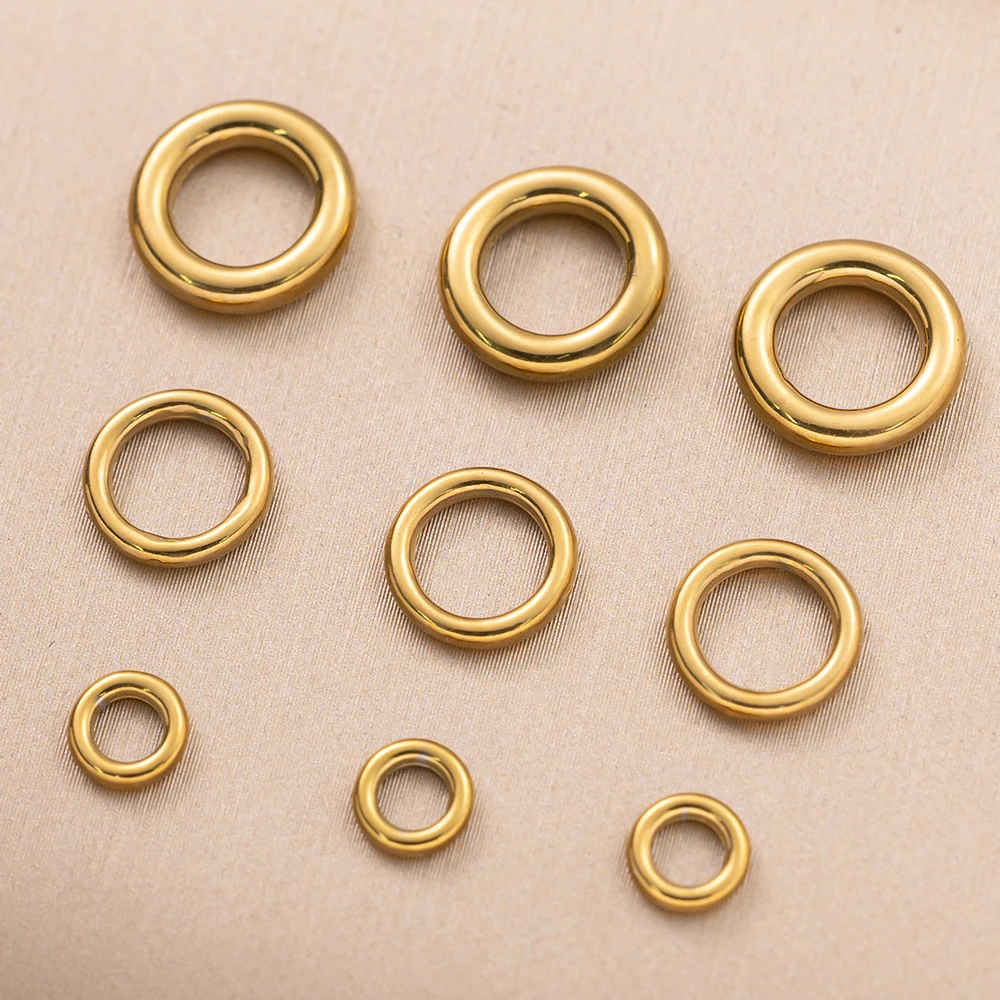 10 stücke Edelstahl Gold Runde Schließen Binderinge Für DIY Neckalce Armband Schmuck Machen Liefert Erkenntnisse Handwerk Zubehör