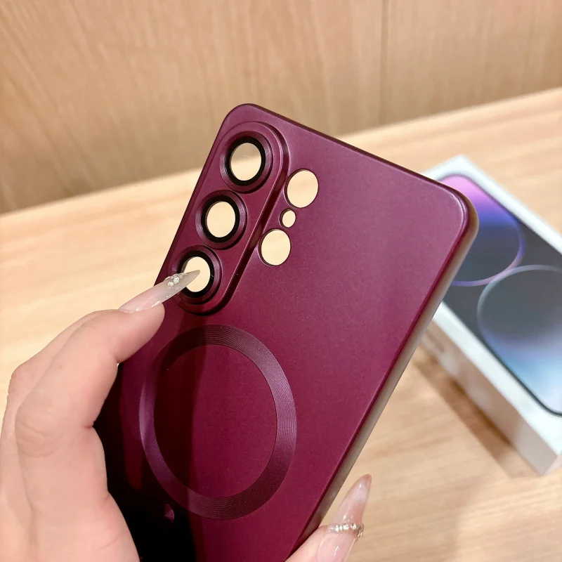 Coque de téléphone magnétique finition mate luxe pour samsung galaxy_voghion.com
