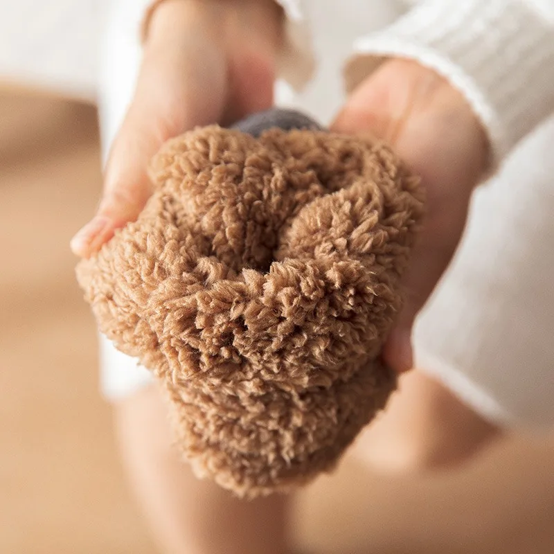 Thermal Women Mens Floor Socks Winter Warm Short Cotton Thickened Home Sleeping Soft Non Slip Grip Fuzzy Floor Socks 2024