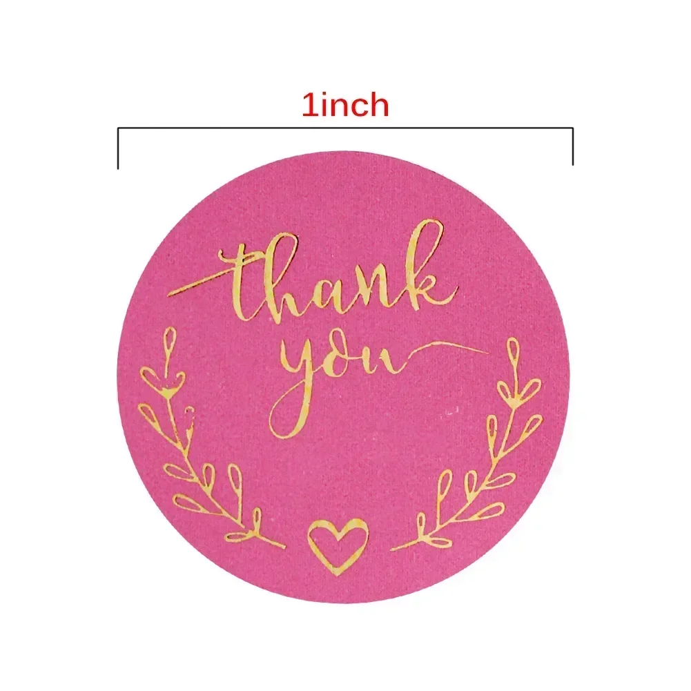 50-500pcs Thank You Sticker Pink paper Business Label Sticker for Baking Packaging Handmade decor cute stationery supplies 1inch