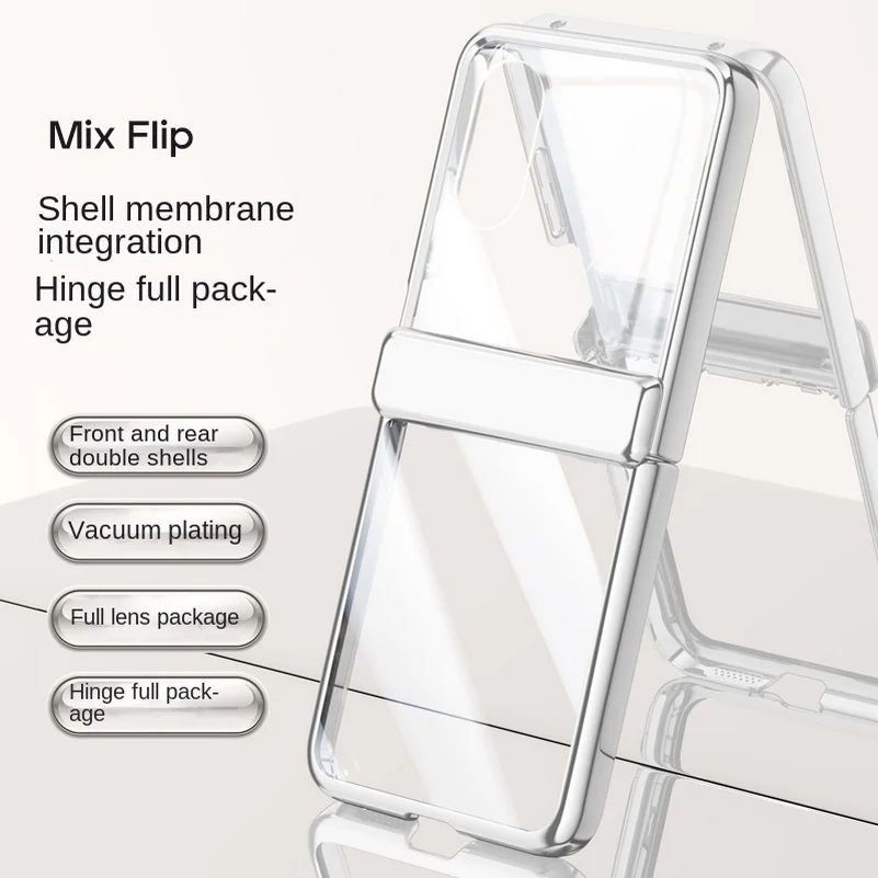 Tempered Glass Protective Case with Spring Hinge and All-Inclusive Camera Protection