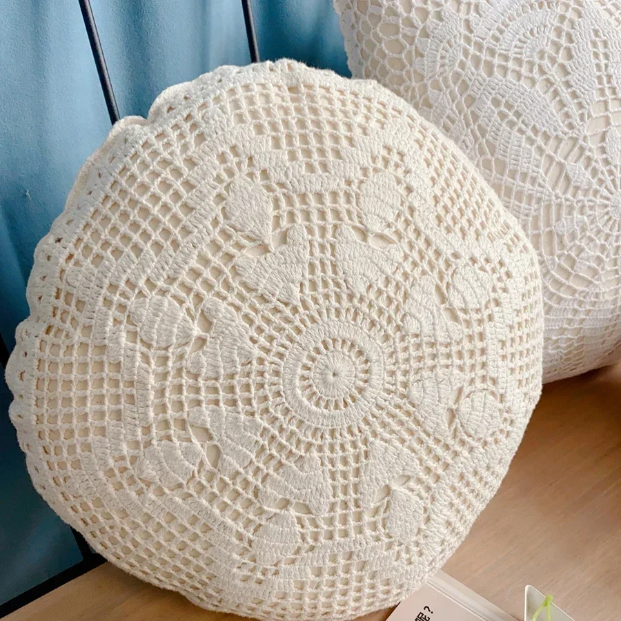 Cotton and Linen Crochet Cushion Cover Handmade Crochet Woven