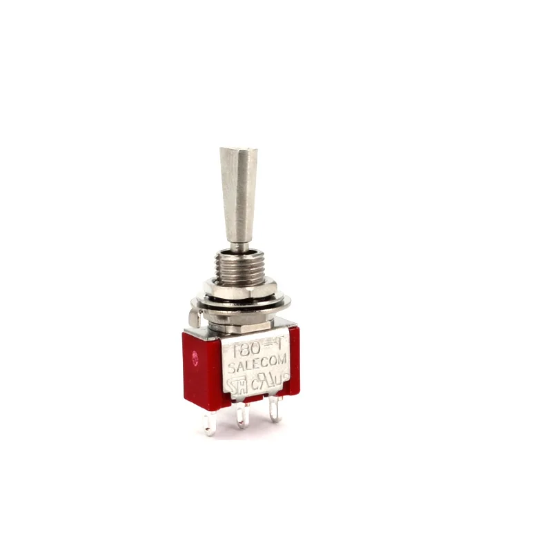 5pcs SH T8014-U Flatted Lever 3Pin ON-OFF-ON Latching 3-Position SPDT Mini Toggle Switch