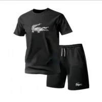 Ensemble de vêtements de sport pour homme en deux pièces, t-shirt à manches courtes et pantalon, vêtements de sport pour la course à pied et la remise en forme, été 2026, grande réduction 2