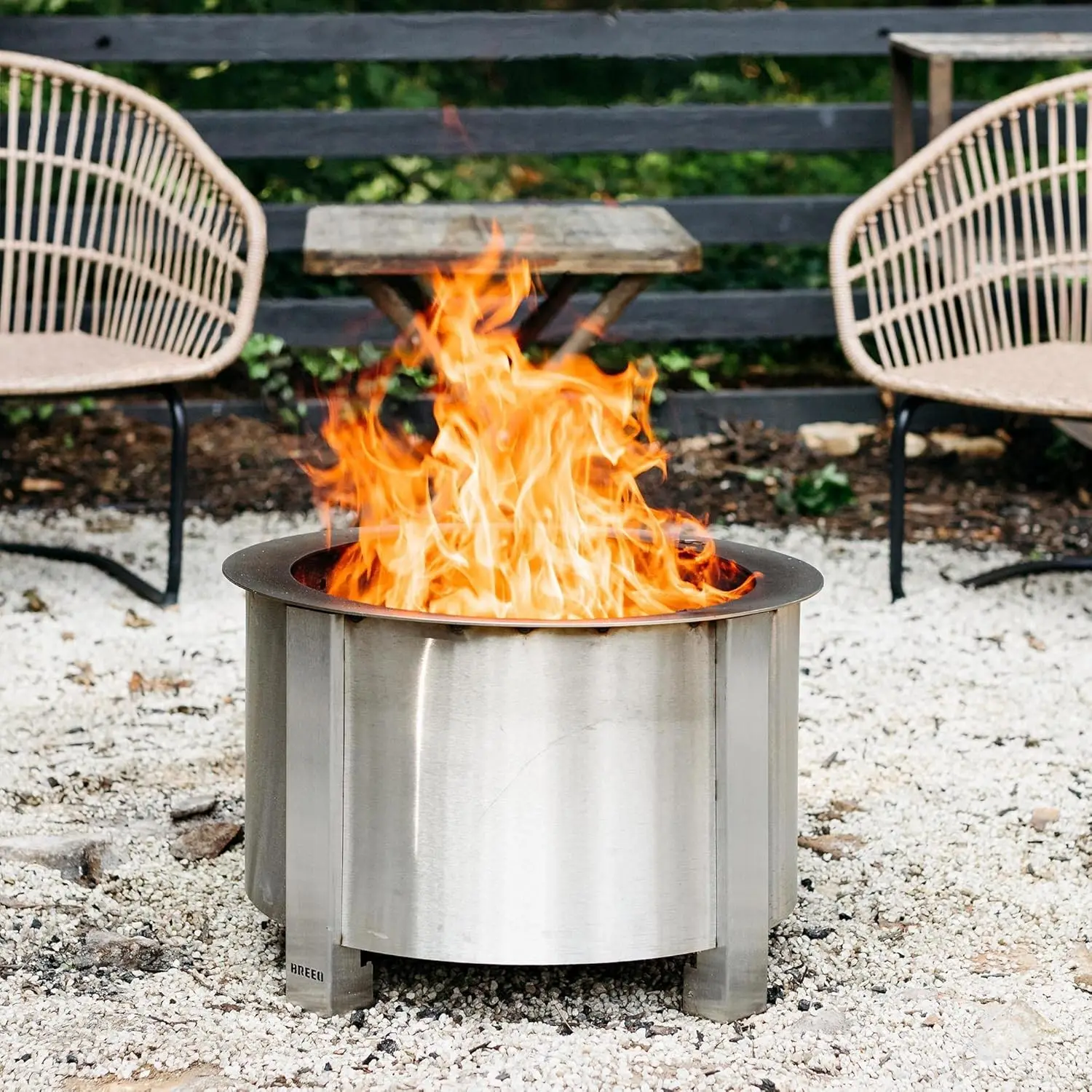 Smokeless FIrePit (X Series 19, Stainless Steel) 22.1 inch Smokeless Fire Pit for Outside 47 Pounds