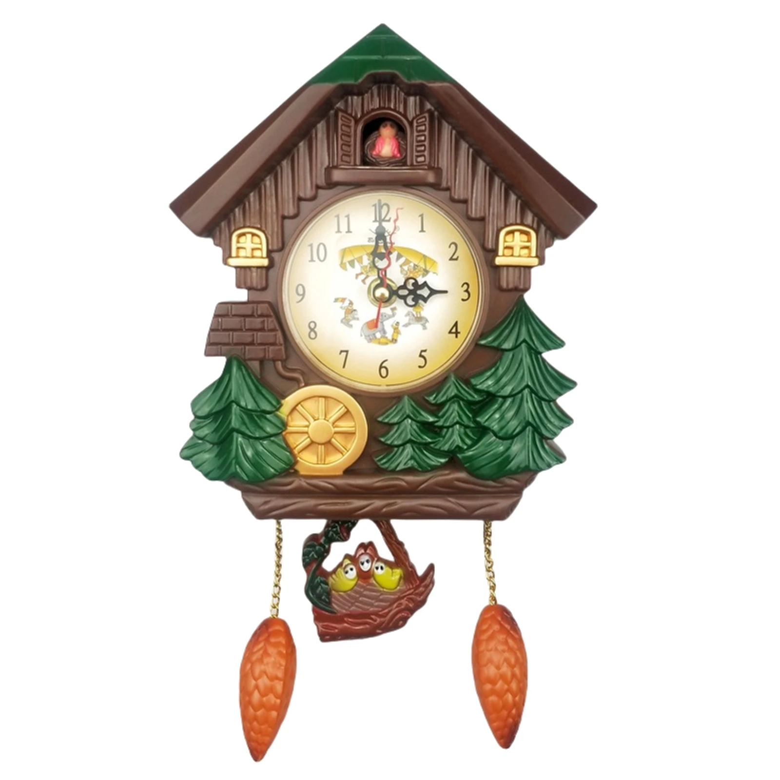 

Настенный будильник Cuckoo, 1 шт., маятниковые часы для домашнего декора, 32x17,5x6 см, аксессуары для домашнего декора