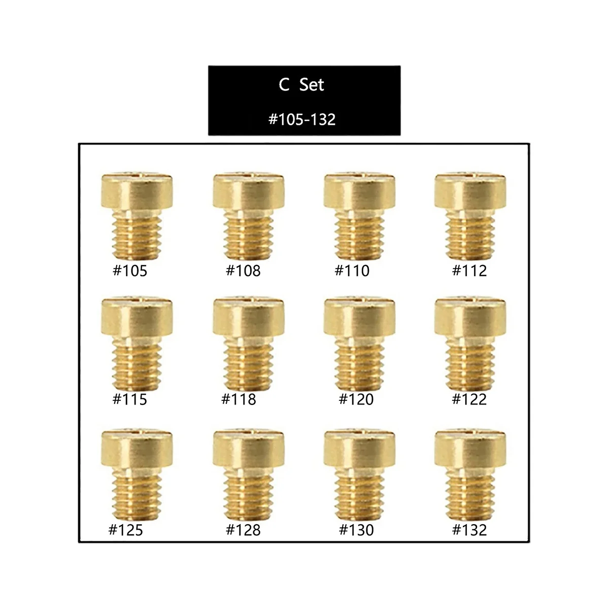

12 шт., 5 мм Φ для Mikuni Vm22 Vm24 Vm26 125 150 основные струи 105-132