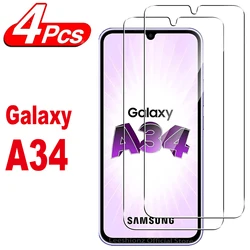Premium HD Tempered Glass Screen Protector - 2/4 Pack, 9H Hardness for 2 pieces (Galaxy A34)
