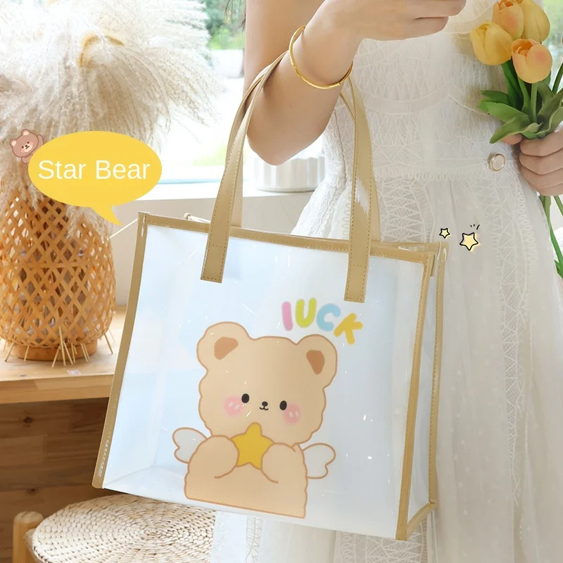 Bag Female Summer Jelly Beach Bag Transparent Hand Bag PVC Storage Bag Niche Portable Handbag Shoulder Bag