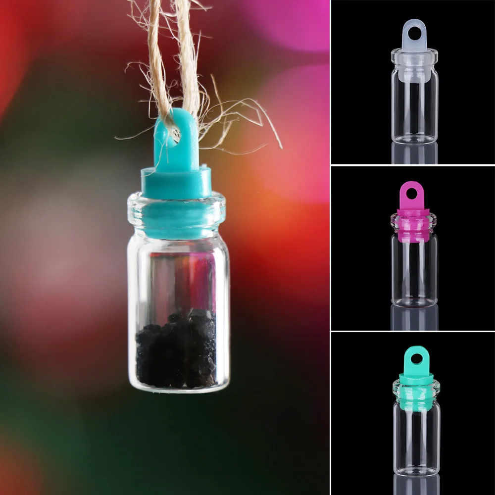 Small Drift Bottle Glass Jars Decoration DIY Container Mini Cheap Message Vial Ornament Cork Stopper Rainbow Wishing Bottle 5pcs
