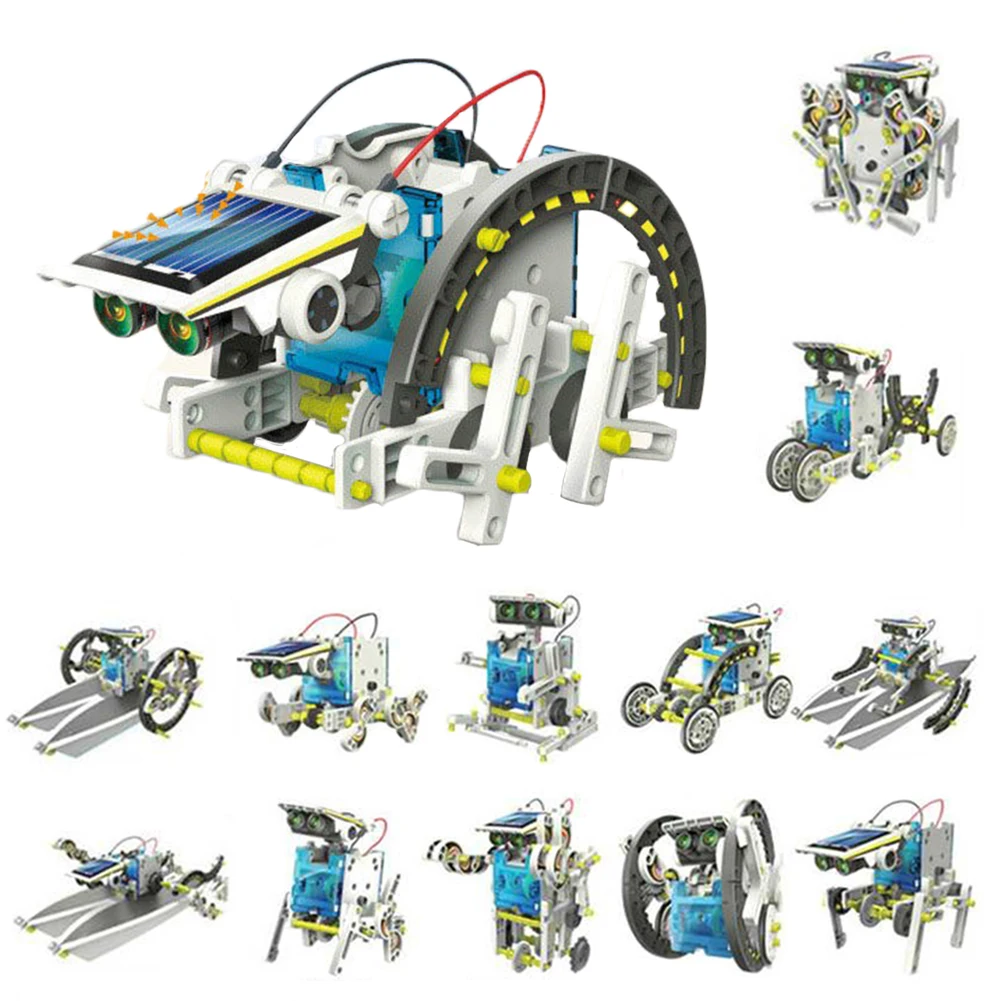 13 In1 Solar Robot Building Kits Science Intellectual Development STEM Diy Student Physics Experiment Assembled Toys for Boys | Игрушки и