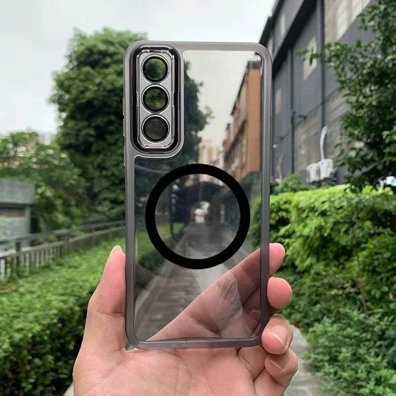 Transparent Shockproof Magnetic TPU Phone Case with All-Inclusive Lens Protection