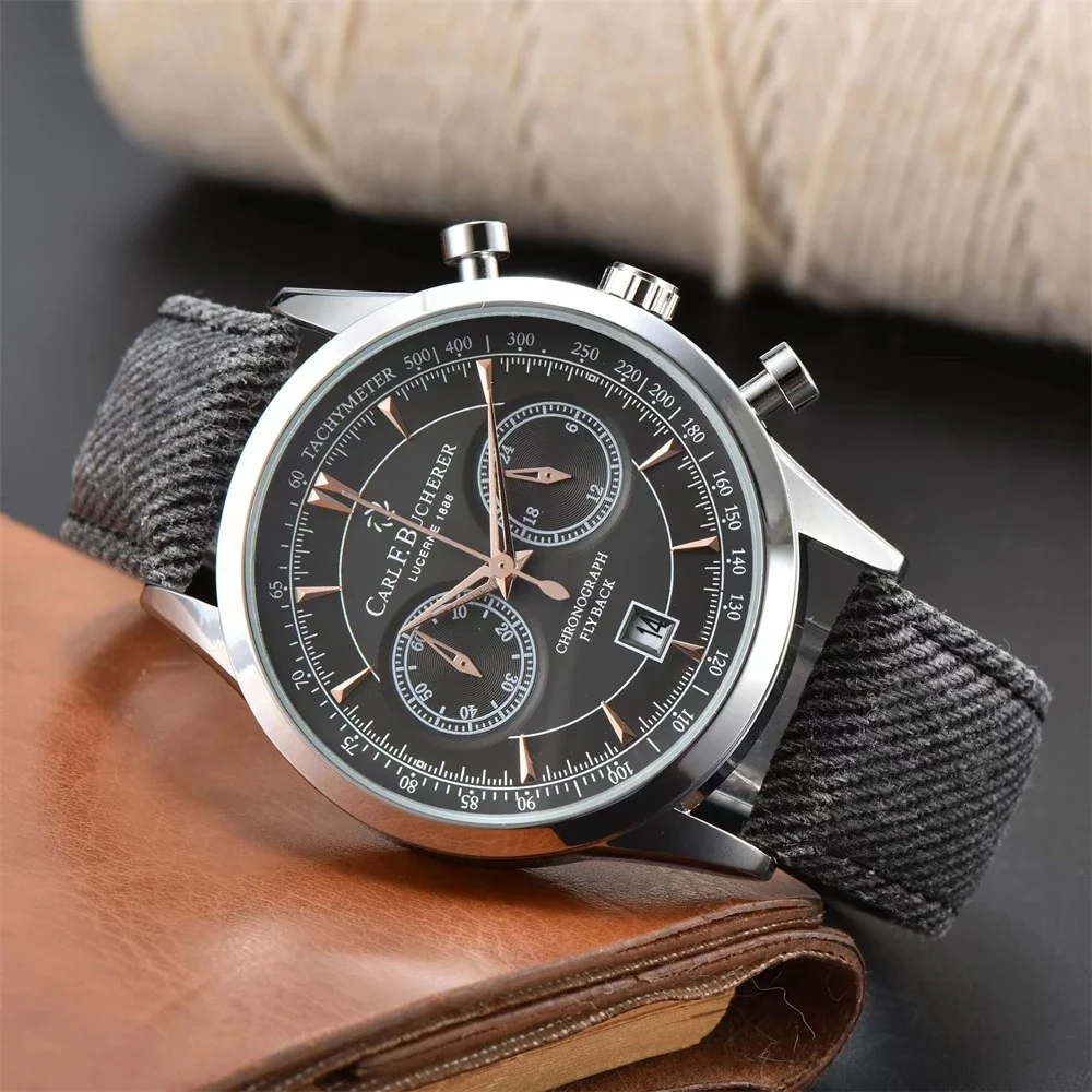 

CARL F. BUCHERER Manero Flyback Fabric Strap Quartz Movement Watch Free Shipping for Men Reloj Hombre Relogio Bracelet Jewelry