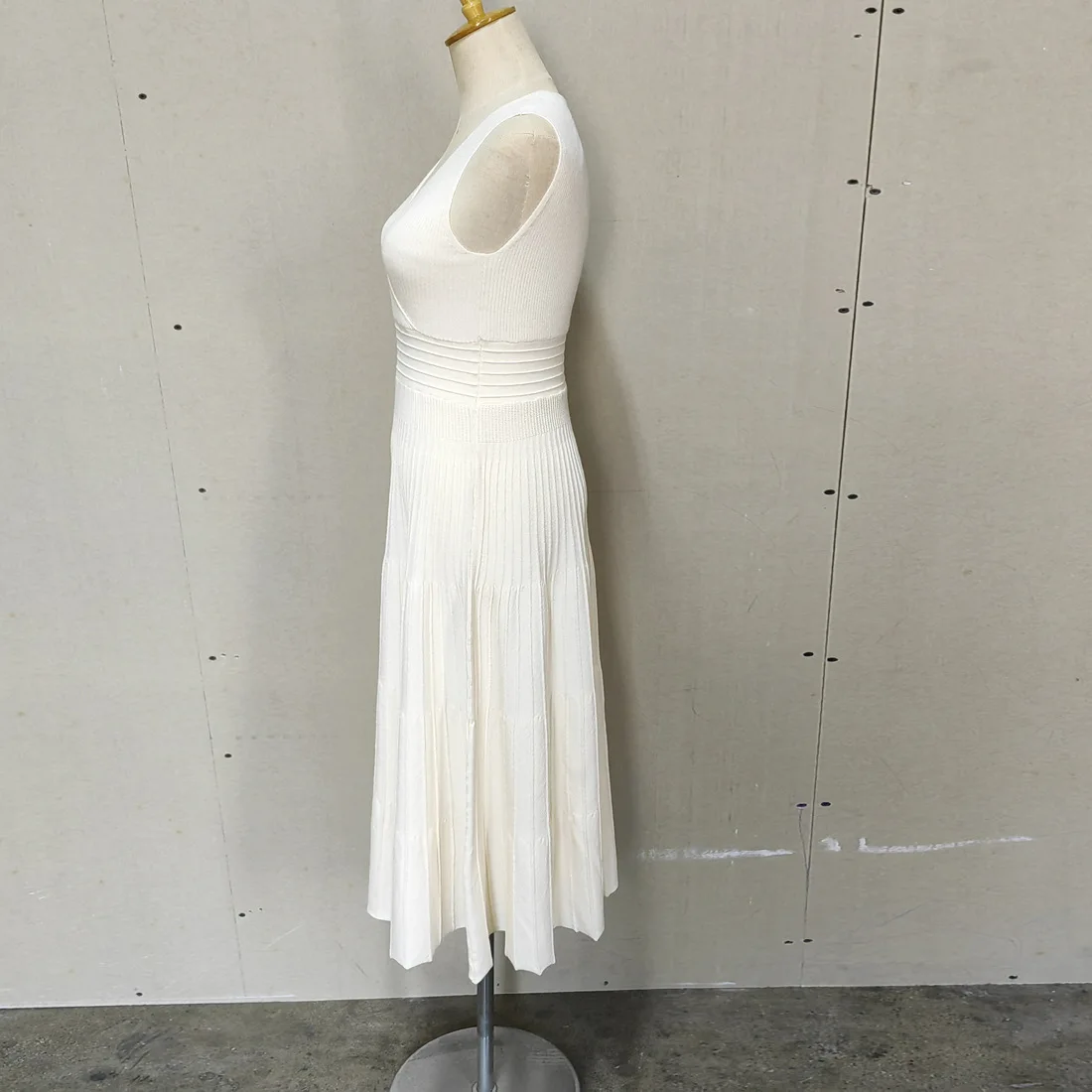 Vestido largo de punto con escote en V y espalda descubierta para mujer, elegante vestido de fiesta ajustado a la moda, vestido largo de retazos acanalados con cintura alta para mujer