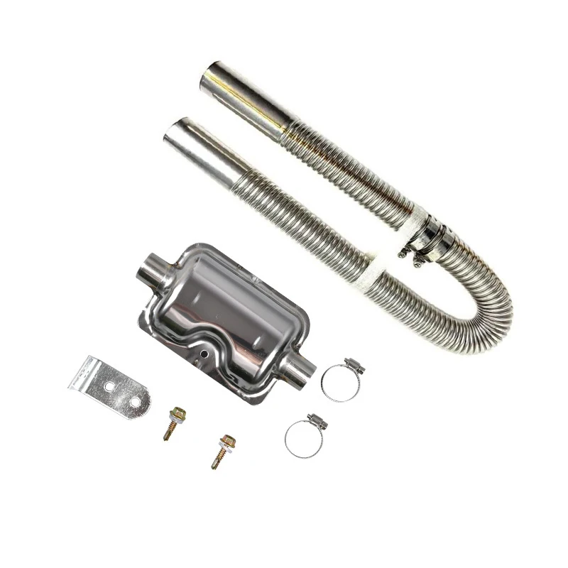 25mm 60cm Exhaust Pipe + 2pcs Clamps Air Diesel Heater Stainless Steel Tube Gas Vent Hose For Car Truck