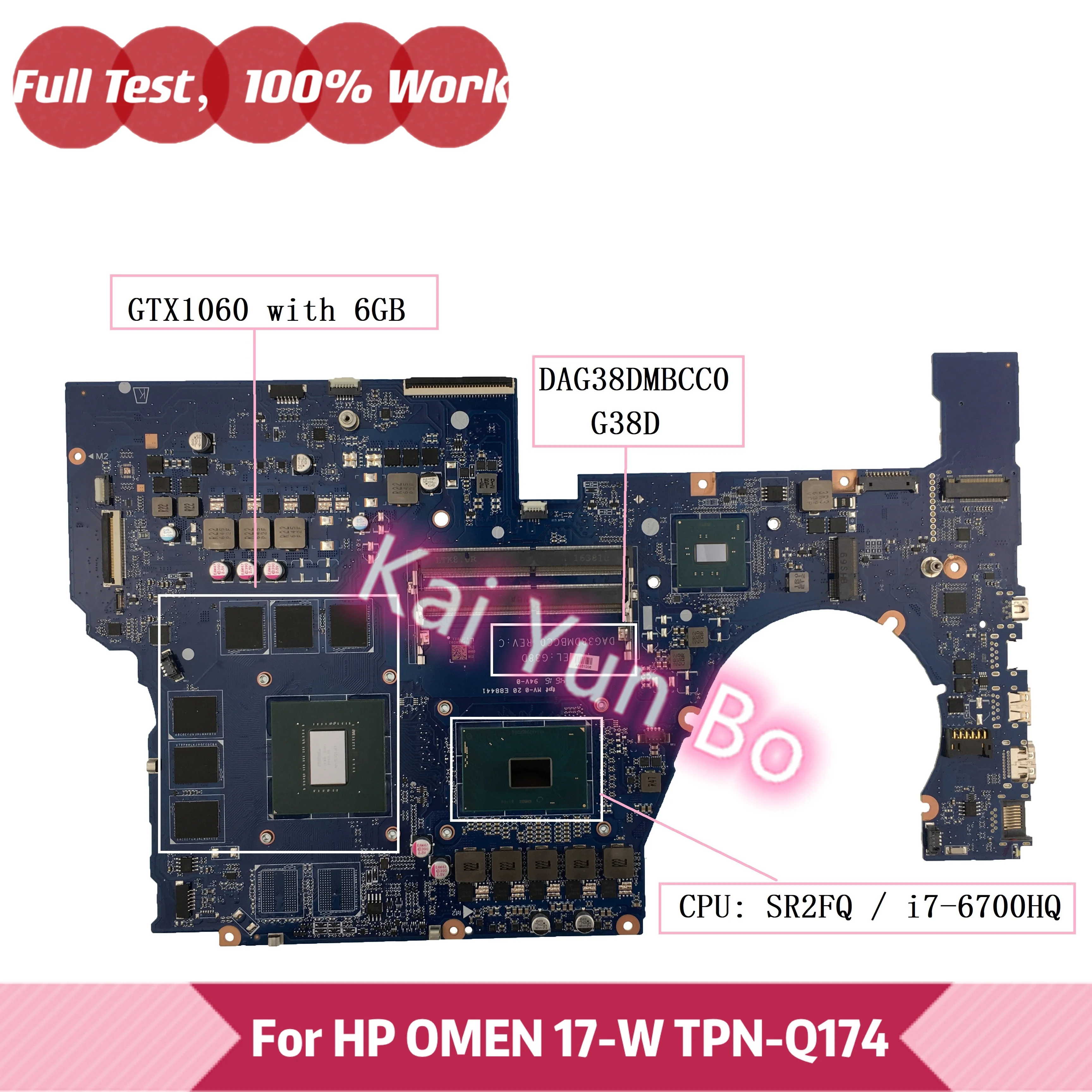 For HP OMEN 17-W 17-W151NR TN-Q174 Laptop Motherboard 862261-601 