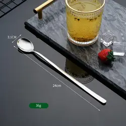 Stainless Steel Long Handle Cocktail Mixing Spoon - Bartender's Essential Bar Tool (D - 24cm)