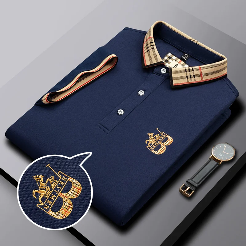 Men's Pure Cotton Polo Shirt Embroidered Summer Business Casual Breathable polo shirt