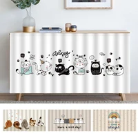Japanese Style Cabinet Curtain Kitchen Curtains Cover Self-adhesive Half-Curtain for Cupboard Wardrobe Home Dust Cloth 주방커튼 1